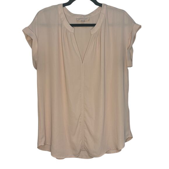 Philosophy Pink Blush V-Neck Blouse L EUC - Picture 4 of 7